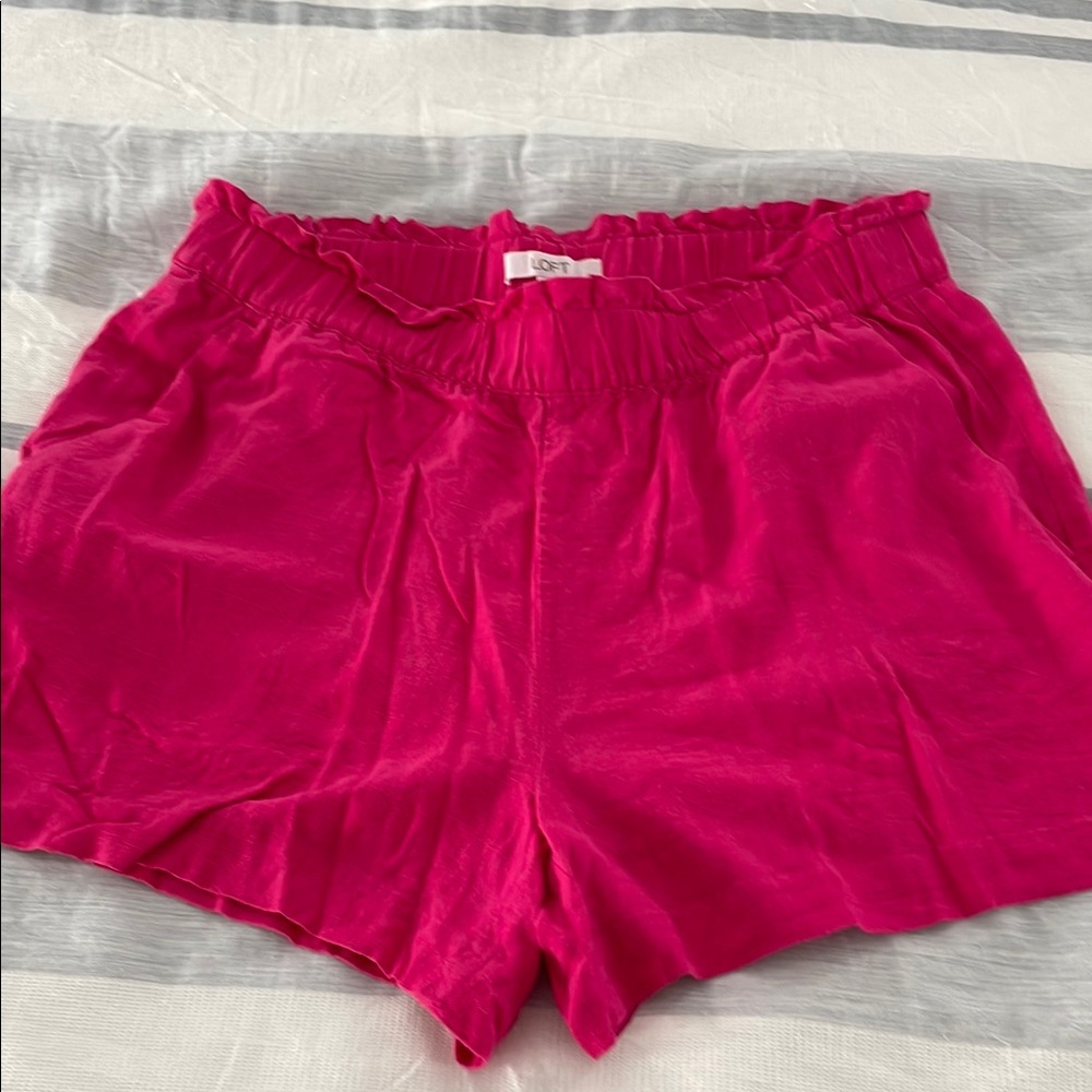LOFT High Waist Hot Pink Shorts